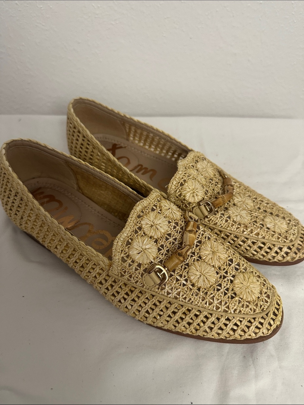 Sam Edelman Raffia Flat Slip On Loafers